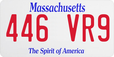 MA license plate 446VR9