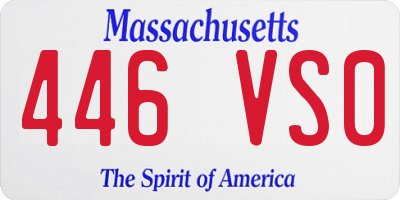 MA license plate 446VS0
