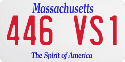 MA license plate 446VS1