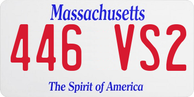 MA license plate 446VS2