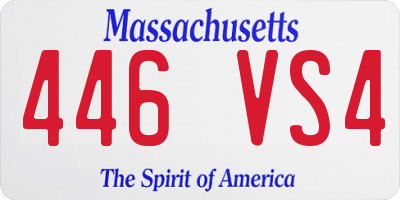 MA license plate 446VS4