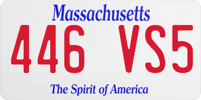 MA license plate 446VS5