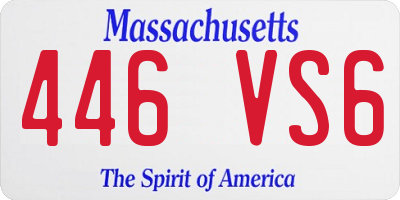 MA license plate 446VS6