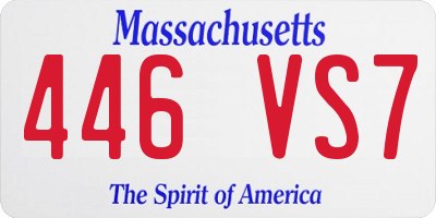MA license plate 446VS7
