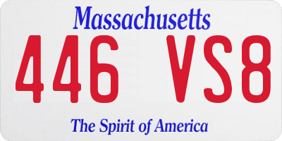 MA license plate 446VS8