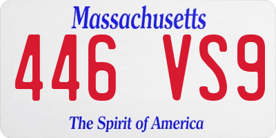 MA license plate 446VS9