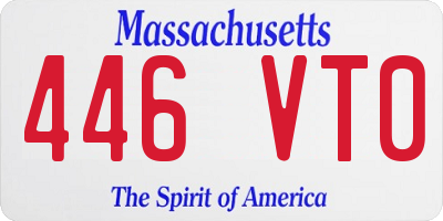 MA license plate 446VT0