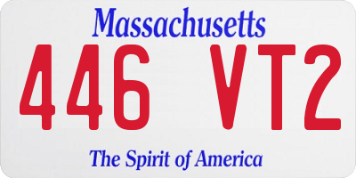 MA license plate 446VT2