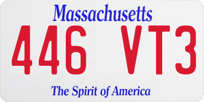 MA license plate 446VT3