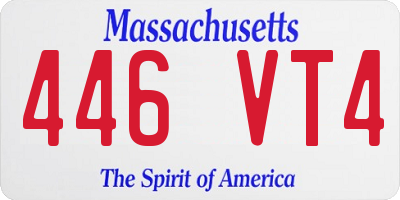 MA license plate 446VT4