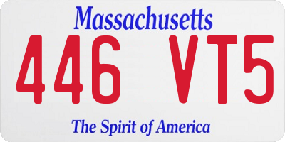MA license plate 446VT5