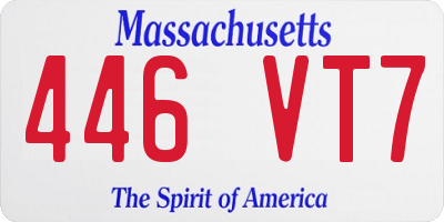 MA license plate 446VT7