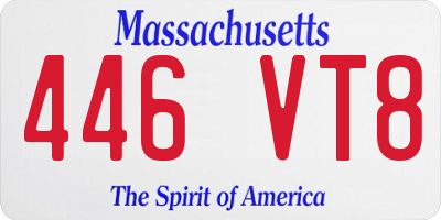 MA license plate 446VT8
