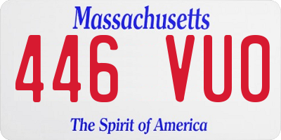 MA license plate 446VU0