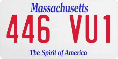 MA license plate 446VU1
