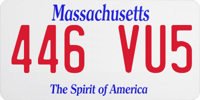 MA license plate 446VU5