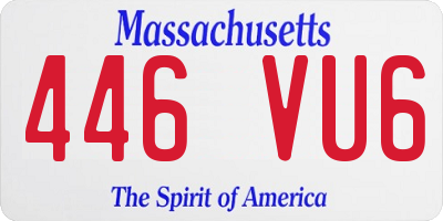 MA license plate 446VU6