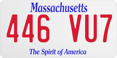 MA license plate 446VU7