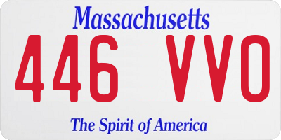 MA license plate 446VV0