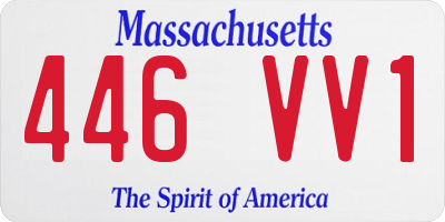 MA license plate 446VV1