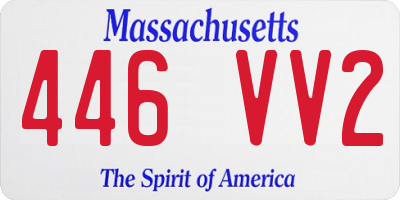 MA license plate 446VV2