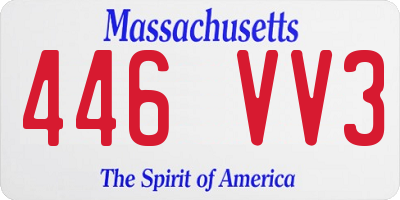 MA license plate 446VV3