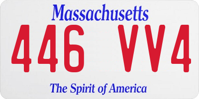 MA license plate 446VV4