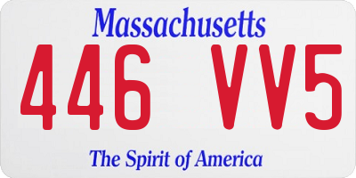 MA license plate 446VV5