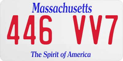 MA license plate 446VV7
