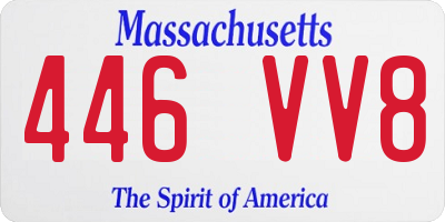 MA license plate 446VV8