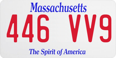 MA license plate 446VV9