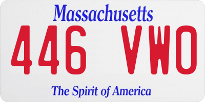MA license plate 446VW0