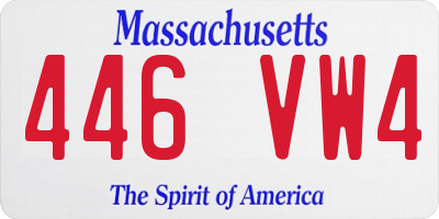 MA license plate 446VW4