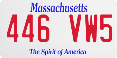 MA license plate 446VW5