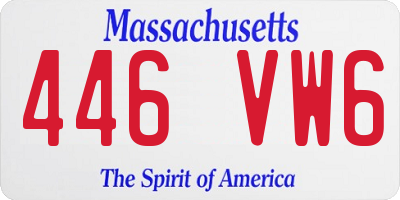 MA license plate 446VW6