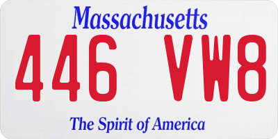 MA license plate 446VW8
