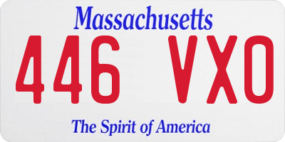 MA license plate 446VX0