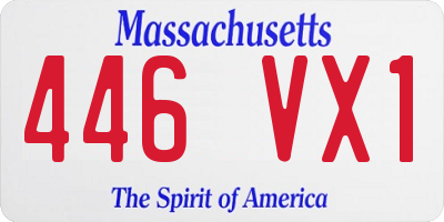 MA license plate 446VX1