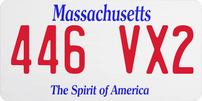 MA license plate 446VX2