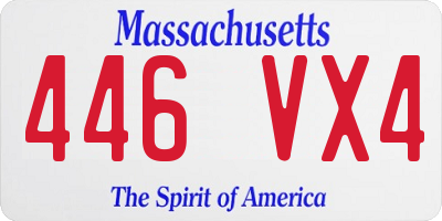 MA license plate 446VX4