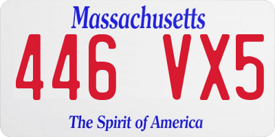 MA license plate 446VX5