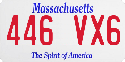 MA license plate 446VX6