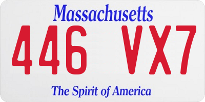 MA license plate 446VX7
