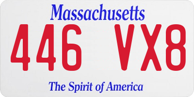 MA license plate 446VX8