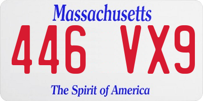 MA license plate 446VX9