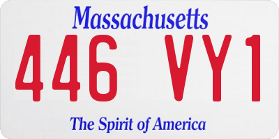 MA license plate 446VY1
