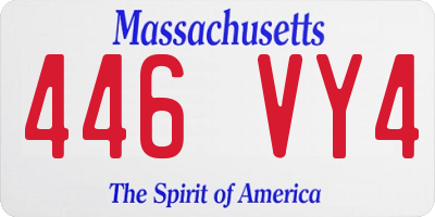 MA license plate 446VY4