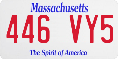 MA license plate 446VY5