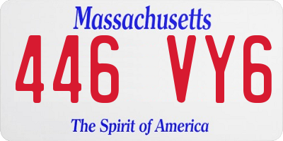 MA license plate 446VY6