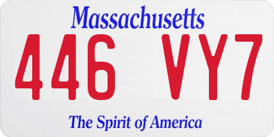 MA license plate 446VY7